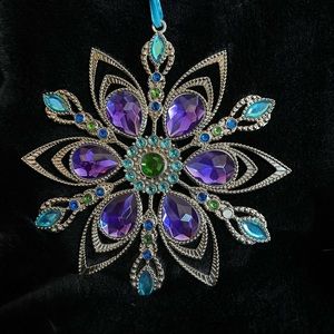 Crystal Expressions by Ganz Purple and Blue Snowflake Ornament